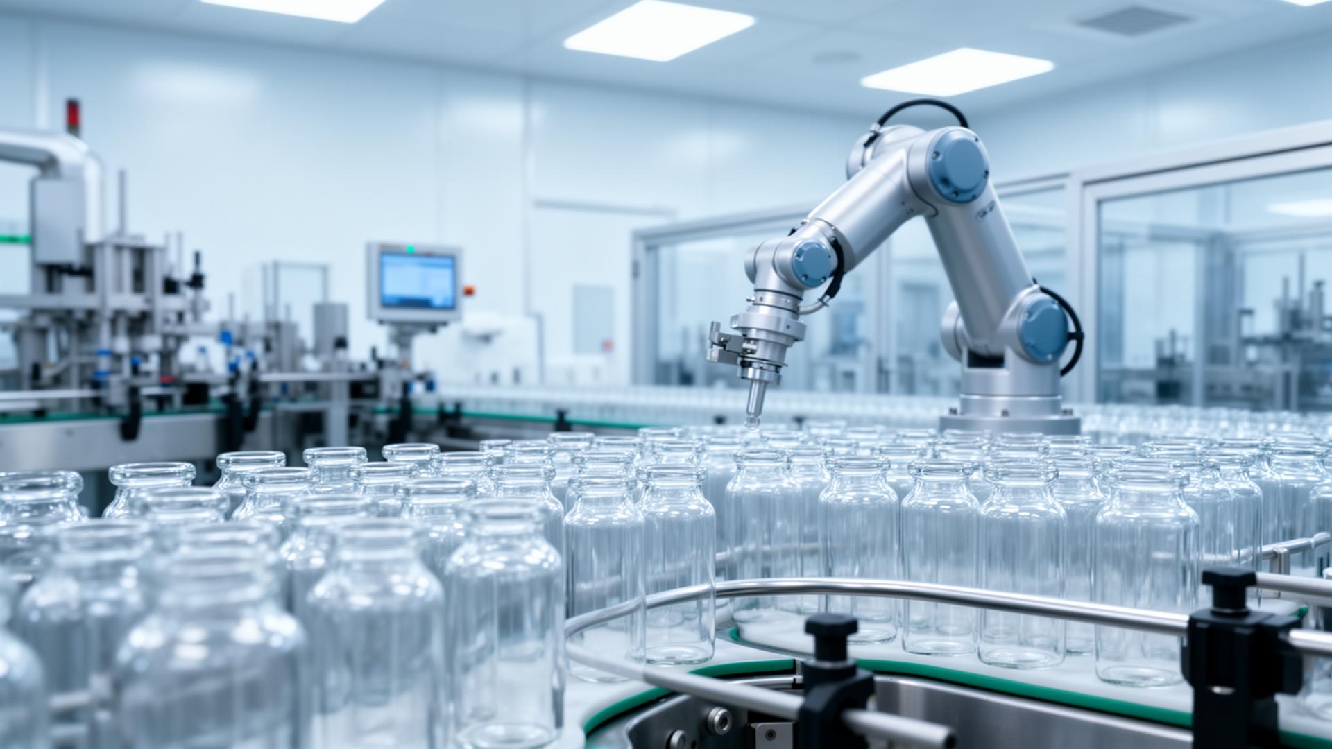 Sterile pharmaceutical filling line with RTU borosilicate vials